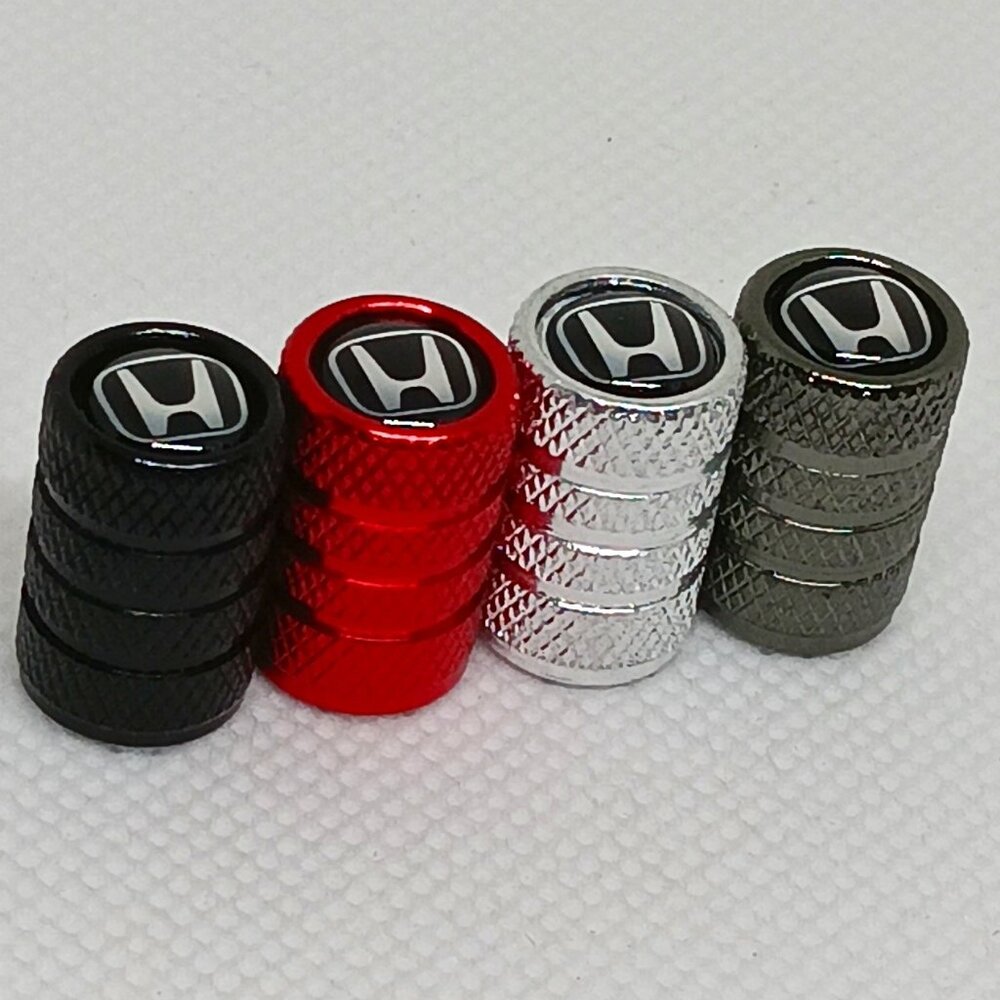 HONDA TIRE CAPS UNIVERSAL FITMENT AIR VALVE STEM CAPS 4 INCLUDED PER PACK